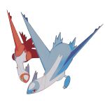  blue_wings flying highres latias latios midair no_humans pokemon pokemon_(creature) red_eyes red_wings simple_background v_(govvvvw) white_background wings yellow_eyes 