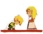  1boy 1girl blonde_hair cape eyes_closed link nintendo princess_zelda smile spirit_tracks tetra the_legend_of_zelda the_legend_of_zelda:_spirit_tracks the_legend_of_zelda:_the_wind_waker toon_link tsutsuji wind_waker 