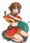  amy_(suisei_no_gargantia) animal bag blue_eyes brown_hair fringe_trim grace_(suisei_no_gargantia) okosan_(pixiv) short_hair skirt solo suisei_no_gargantia 