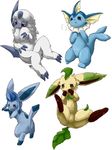  anonomoussoumonona anus blush child_post eeveeelution eeveelution female feral glaceon i_forgot_the_origional_post leafeaon leafeon looking_at_viewer looking_back nintendo open_mouth pawpads plain_background pok&#233;mon pok&eacute;mon pussy spreading unknown_artist vaporeon video_games white_background 