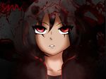  black_hair blood catgirl dark original red_eyes short_hair sudeni_mita 