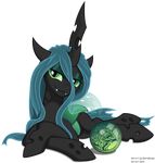  alpha_channel changeling equine fangs female feral friendship_is_magic green_eyes green_hair hair holes horn karol_pawlinski long_hair looking_at_viewer mammal my_little_pony plain_background queen_chrysalis_(mlp) royalty solo transparent_background wings yanoda 