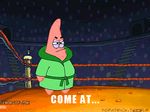  animated clothing humor muscles patrick_star robe spongebob_squarepants starfish suit torn_clothing 