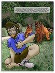  brown_hair comic dusker78 english_text feline female hair human lion male mammal text transformation 