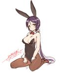  1girl animal_ears ascii_media_works bunny_ears bunny_girl bunnysuit love_live!_school_idol_project ooyari_ashito solo toujou_nozomi white_background 