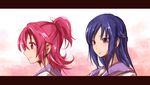  aida_mana blue_eyes blue_hair blue_sailor_collar dokidoki!_precure eyelashes flipped_hair half_updo hishikawa_rikka long_hair multiple_girls oogai_daiichi_middle_school_uniform pink_hair ploki precure ribbon sailor_collar short_hair smile 