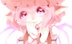  animal_ears covering_mouth face hat looking_at_viewer mystia_lorelei parted_lips pink pink_eyes pink_hair short_hair touhou yousei-sugar 