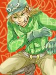  bad_id bad_pixiv_id bandage_on_face blonde_hair boots diego_brando erokisi fangs gloves green_eyes green_shirt hat jojo_no_kimyou_na_bouken male_focus shirt solo steel_ball_run sweater turtleneck 