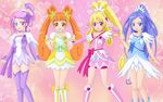  aida_mana arm_up arm_warmers asymmetrical_clothes bike_shorts blonde_hair blue_bow blue_eyes blue_hair boots bow bracelet choker club_(shape) crossed_legs cure_diamond cure_heart cure_rosetta cure_sword diamond_(shape) dokidoki!_precure double_bun flower green_choker hair_ornament hair_ribbon hairpin half_updo heart hishikawa_rikka jewelry kenzaki_makoto knee_boots long_hair magical_girl miracle! multiple_girls orange_eyes orange_hair pink_bow pink_eyes pink_footwear pink_sleeves ponytail precure puffy_sleeves purple_choker purple_eyes purple_footwear purple_hair purple_legwear purple_skirt ribbon shoes short_hair shorts shorts_under_skirt skirt smile spade_(shape) spade_hair_ornament sparkle standing thigh_boots thighhighs twintails wrist_cuffs yotsuba_alice 