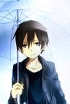  bad_id bad_pixiv_id black_eyes black_hair kirito male_focus solo sword_art_online tsukimori_usako umbrella 