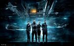  2boys 2girls 3d arms_behind_back asian autodesk_3ds_max_(medium) battlecruiser_(eve_online) battleship_(eve_online) black_footwear black_hair black_jacket black_pants black_shirt blonde_hair blue_theme boots breasts building capital_ship_(eve_online) carrier carrier_(eve_online) chimera_(eve_online) closed_mouth combat_ship_(eve_online) company_logo company_name copyright_name corax_(eve_online) crossed_arms dark dark_background dated destroyer_(eve_online) drake_(eve_online) emblem eve_online fleet flying frigate_(eve_online) full_body glowing grey_jacket hand_on_own_hip highres jacket lips logo long_bangs looking_at_viewer maya_(medium) medium_breasts military_vehicle multiple_boys multiple_girls naga_(eve_online) night night_sky nose official_art pants raven_(eve_online) realistic reflective_floor rokh_(eve_online) scenery science_fiction shirt short_hair sky spacecraft standing star_(sky) starfighter starry_sky support_ship_(eve_online) thrusters undoz very_short_hair zbrush_(medium) 