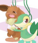 &#12527;&#12489; also blush brown_eyes brown_fur canine crying cute diaper eevee fox fur grasp holding is looking_at_viewer looking_back mammal nintendo omorashi one one_eye_closed open_mouth peeing pixiv plain_background pok&#233;mon red_eyes reptile sad scalie smile snake snivy tears this tongue tongue_out urine video_games vines watersports wet wink 