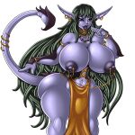 1:1 2024 5_fingers accessory adjatha armband big_breasts black_corset black_eyes bracelet breasts collar demon demon_humanoid ear_piercing ear_ring female fingers furgonomics gold_(metal) green_hair grey_body grey_skin gynomorph_(lore) hair hi_res huge_breasts humanoid humanoid_pointy_ears jewelry lips long_hair looking_at_viewer necklace nipple_chain nipple_piercing nipples pelvic_curtain piercing posture_collar pseudo_hair ring_piercing simple_background solo standing stinger_tail story story_in_description tail tail_accessory tentacle_hair tentacles thick_lips thick_thighs trials_in_tainted_space white_background wide_hips