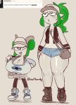 big_breasts bottomwear breasts clothing cosplay cutoffs daisy_dukes denim denim_bottomwear denim_clothing duo embarrassed female flat_chested gardevoir gardy_(oofrowdy) generation_3_pokemon hair hi_res hilda_(pokemon) hotpants huge_breasts humanoid kirlia kirly_(oofrowdy) nintendo not_furry oofrowdy open_mouth open_smile pokemon pokemon_(species) ponytail rosa_(pokemon) shorts simple_background smile thick_thighs