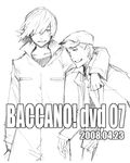  2boys baccano! enami_katsumi graham_spector greyscale monochrome multiple_boys shaft_(baccano) simple_background sketch 