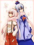  fujiwara_no_mokou kamishirasawa_keine kokotetsu long_hair multiple_girls scarf shared_scarf touhou 