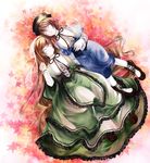  bad_id bad_pixiv_id brown_hair closed_eyes dress frills hat leaf long_hair maple_leaf miyabi_akino multiple_girls pantyhose rozen_maiden short_hair siblings sisters sleeping smile souseiseki suiseiseki twins very_long_hair 