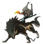  animal blue_eyes chain helmet highres imp link link_(wolf) midna official_art pointy_ears red_eyes the_legend_of_zelda the_legend_of_zelda:_twilight_princess wolf 