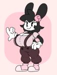 3:4 anthro big_breasts biped breasts clothed clothing female fleischer_style_toon gloves handwear lagomorph leporid lewdyddls mammal rabbit smile solo toony