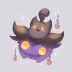  alternate_color artist_name commentary_request fangs fire grey_background highres iwasi_29 no_humans open_mouth pokemon pokemon_(creature) pumpkaboo shiny_pokemon simple_background sparkle twitter_username yellow_eyes 