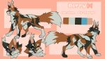 alittletired ambiguous_gender calico_cat domestic_cat fan_character felid feline felis feral fur hi_res mammal model_sheet mottled orange_body orange_fur piebald solo warriors_(cats)