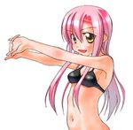  bikini_top hayate_no_gotoku! katsura_hinagiku long_hair lowres non-web_source pink_hair solo stretch upper_body yellow_eyes 