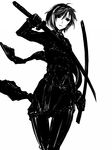  bad_id bad_pixiv_id dogs:_bullets_&amp;_carnage fuyumine_naoto gloves greyscale monochrome pantyhose scarf sheath short_hair solo sword tugmix weapon 