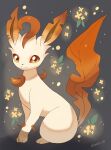  alternate_color animal_focus artist_name brown_fur closed_mouth commentary_request grey_background highres iwasi_29 leaf leafeon no_humans orange_eyes pokemon pokemon_(creature) shiny_pokemon sitting tail twitter_username 