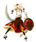  animal_ears geta hat inubashiri_momiji musou_yuchi pantyhose sandals solo sword tengu-geta tokin_hat touhou weapon wolf_ears 