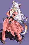  bangs cosplay fujiwara_no_mokou highres houtengeki rugal_bernstein rugal_bernstein_(cosplay) solo the_king_of_fighters touhou 