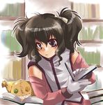  anise_tatlin artist_request black_eyes black_hair book doll gloves lowres ribbon solo stuffed_toy tales_of_(series) tales_of_the_abyss tokunaga twintails 
