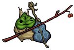  highres instrument korok makar mask no_humans official_art the_legend_of_zelda violin 