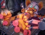 3d_(artwork) 5_toes 699mha anthro bound clothed clothing digital_media_(artwork) eyewear feet female foot_fetish foot_focus glasses hi_res humanoid_feet plantigrade rouge_the_bat sega soles solo sonic_the_hedgehog_(series) tickle_torture tickling tickling_machine toes wrinkled_feet wrinkles