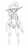  bad_id bad_pixiv_id copyright_request gloves greyscale hat monochrome peach_(momozen) short_hair solo witch_hat 