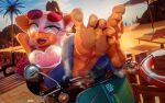 3d_(artwork) 5_toes 699mha anthro beach digital_media_(artwork) dirty dirty_feet eyewear feet feet_up female foot_fetish foot_focus hi_res rouge_the_bat scooter sega soles solo sonic_the_hedgehog_(series) sunglasses toes