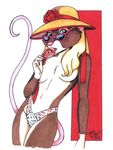  absurd_res anthro eyewear female hat hi_res mammal mouse pinup pose rodent solo sunglasses terrie_smith topless 