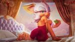 3d_(artwork) 5_toes 699mha anthro barefoot bed bedroom clothed clothing digital_media_(artwork) feet female foot_fetish foot_focus furniture hi_res humanoid_feet looking_at_viewer looking_back plantigrade rouge_the_bat sega soles solo sonic_the_hedgehog_(series) toes