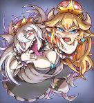  2girls bowsette breasts cleavage decapitation looking_at_viewer luigi&#039;s_mansion mario_(series) multiple_girls nintendo princess_king_boo 