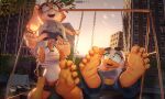3d_(artwork) 5_toes 699mha anthro barefoot cream_the_rabbit digital_media_(artwork) duo feet female foot_fetish foot_focus hi_res humanoid_feet male miles_prower plantigrade rouge_the_bat sega soles sonic_the_hedgehog_(series) swingset toes
