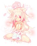  animal_ear_fluff animal_ears copyright_request highres long_hair mamuru paws simple_background solo tail white_background 