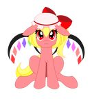  crossover cute equine female feral flandre_scarlet horse hungrysohma16 mammal my_little_pony plain_background ponification pony sitting solo touhou transparent_background transparent_baclground 