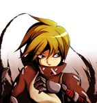  bad_id bad_pixiv_id blonde_hair blue_eyes gauntlets leduc_(skullgirls) male_focus popped_collar shotlancer skullgirls solo 