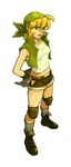  bandana belt blonde_hair boots breasts combat_boots crop_top fanny_pack full_body kasamoto_eri knee_pads long_hair metal_slug midriff military navel official_art ponytail short_shorts shorts small_breasts snk socks solo vest white_background 