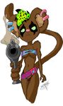  female frown gun invalid_tag mammal mouse navel plain_background ranged_weapon rodent solo stumpage weapon white_background 
