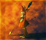  claws clothed clothing daria_arbuz dress female final_fantasy final_fantasy_ix freya_crescent hat legwear mammal paws polearm rat rodent side_view solo spear standing toeless_socks video_games weapon 