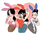  3girls animal_ears breasts bunny_ears chi-chi_(dragon_ball) dragonball_z funsexydragonball multiple_girls 