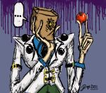  apple bag doctor faust_(guilty_gear) fighting_game food fruit guilty_gear guilty_gear_strive guilty_gear_xrd highres holding holding_food holding_fruit non-web_source paper_bag 