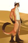  anthro biceps blue_eyes brown_fur brown_hair cat feline frown fur hair jailbird loincloth long_loincloth male mammal muscles pecs pose solo toned topless 