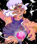  battle_tendency bracelet brown_eyes bubble earrings facial_mark hoop_earrings jewelry jojo_no_kimyou_na_bouken lipstick makeup male_focus midriff nail_polish nedayashi oekaki ribbon solo tattoo turban wamuu 