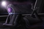  alien bed breasts butt female looking_at_viewer lying mass_effect quarian solo space suit tali&#039;zorah_nar_rayya tali'zorah_nar_rayya 